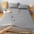 Waterproof Mattress Protector Cover with Elastic Band Soft Breathable Mattress Pad for Bed Grey/White/Green/Blue. 