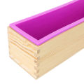 Toast Cake Loaf Mold Rectangular Baking Silicone Soap Mold with Wooden Box DIY Handmade Tool Kitchen Tools. 