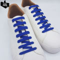 (2 Layers Thick, Not Thin) Kickkuck (Kickcuck) Blue Shoe Laces (Dark-Blue) (Flat Type) Flat Length 120.140.160cm. Polyester, 2-Layer Density, 4 Strands Per Round, Fine Pattern, Rope Head 20 Mm. Easy to Hold. 