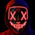 Scary Halloween Mask, LED Mask, Glow Neon Mask Costume Mask with 3 Lighting Modes & El Wire for Men Women Kids, Light up Mask for Festival Cosplay Halloween Costume Masquerade Parties,Carnival,Gifts (Red). 