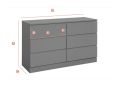 BM-MART White Wooden 6 Drawer Chest. 