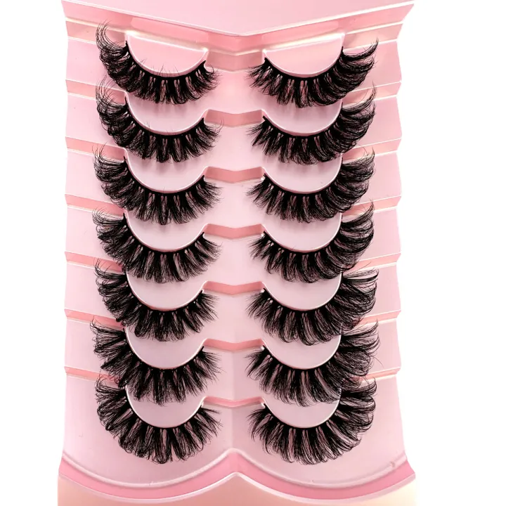 New%207Pairs%20Cat%20Eye%20Lashes%20Fluffy%20Faux%20Mink%20Lashes%208D%20Wispy%20Lashes%20Pack%20Dramatic%20Long%20Thick%20Volume%20Eyelashes%20False%20Eyelas%20-%20Image%205