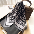 Fashionable 70*70cm Leopard Print Scarf For Women Spring/summer Soft Satin Borders Square Bandana Sun Protection Shawls. 