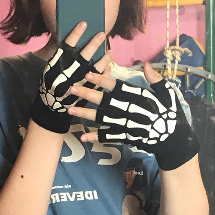 New%20Punk%20Gloves%20Unisex%20Halloween%20Skeleton%20Skull%20Half%20Finger%20Gloves%20Glow%20In%20The%20Dark%20Fingerless%20Stretch%20Knitted%20Winter%20Mittens%20-%20Image%202