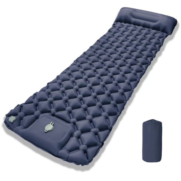 Outdoor Camping Inflatable Mattress Ultralight Air Mat with Built-in Pump Hiking Sleeping Pad Pillow