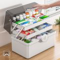 3 Layers Large Capacity Family Medicine Organizer Storage Box Portable First Aid Kit Medicine Container Emergency Pharmacy Box. 