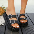 Women's Glitter Flip Flops - 2025 New Thick Sole Summer Sandals, Rhinestone Decorated Beach Slides for Outdoor Fashion. 