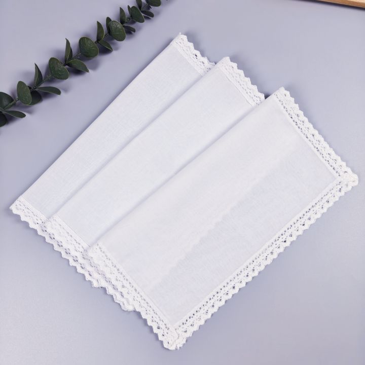 Wedding%20Season%203PCs%20Pure%20White%20Lace%20Pure%20Cotton%20Happy%20Handkerchief%20to%20Send%20Friends%20to%20Send%20Mom%2028cm/11in%20Thin.%20-%20Image%205