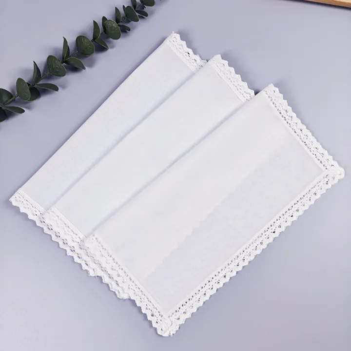 Wedding%20Season%203PCs%20Pure%20White%20Lace%20Pure%20Cotton%20Happy%20Handkerchief%20to%20Send%20Friends%20to%20Send%20Mom%2028cm/11in%20Thin.%20-%20Image%205