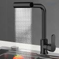 Kitchen Cold and Hot Faucet 4 Modes Waterfall Sink Single Hole Tap Deck Mounted Universal 360° Rotation Sink Basin Faucet. 