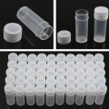 50Pcs 5ML Plastic Sample Small Bottle Vial Storage Vial Storage Container Test Tube with Screw Caps for Lab powder Sample. 