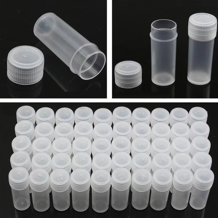 50Pcs%205ML%20Plastic%20Sample%20Small%20Bottle%20Vial%20Storage%20Vial%20Storage%20Container%20Test%20Tube%20with%20Screw%20Caps%20for%20Lab%20powder%20Sample%20-%20Image%202