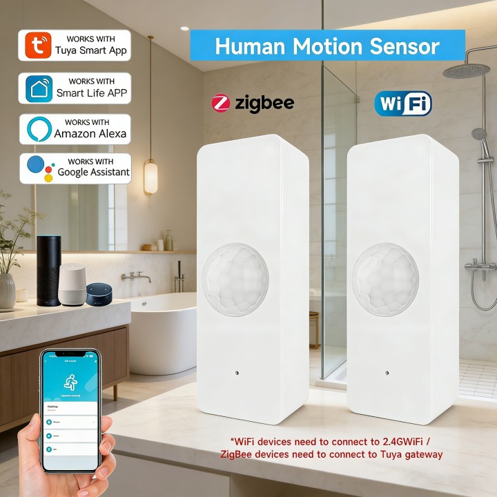 WiFi Zigbee Smart PIR Motion Sensor Tuya Infrared Human Body Detector Home Security Burglar Alarm Smart Life Works With Alexa