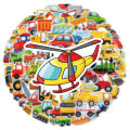 60 Pcs Cartoon Engineering Vehicle Transportation Sticker Helmet Decoration Waterproof Sticker. 