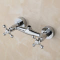 Bathtub Faucet Wall Mounted Mixer Valve Bathroom Shower Faucets Household Double Handle Sprinkler Faucet Hot and Cold Tap. 
