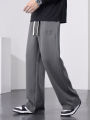 Men's Straight Sweatpants Wide Leg Cotton Track Pants Drawstring Letter Sports Baggy Pants Casual Long Trousers Big Size 8XL.