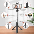 Live Streaming Mobile Phone Holder Selfie Stick Phone Holder Portable Retractable Tripod With Selfie light For IPone 14 Huawei. 