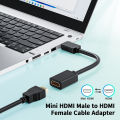 Mini HDMI cable 4K 60Hz HDMI 2.0 Mini HDMI to HDMI cable adapter Mini HDMI male to HDMI female cable Coupler Adapter. 
