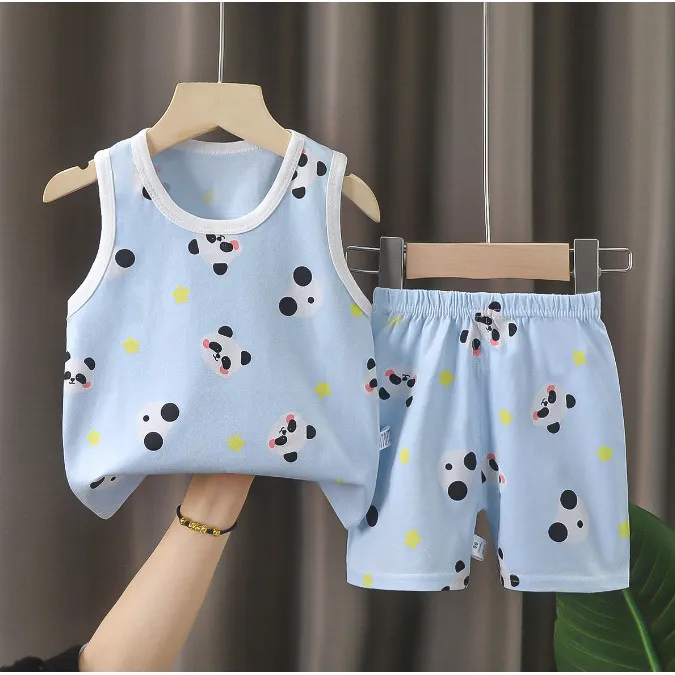 Children's clothing, shirt, handle + shorts, sleeveless shirt, cotton fabric. C20