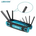 LIBRATON 8 in 1 Folding Allen Wrench Set Metric Allen Key Set Tool Or Folding Tamper Proof Torx Key Set Portable Star Wrench Kit. 