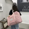 1pc Pink/Blue/Grey Travel Large Capacity Storage Bag Zipper Portable Sports Bag Versatile Gym Handbag Small, Medium, and Large. 