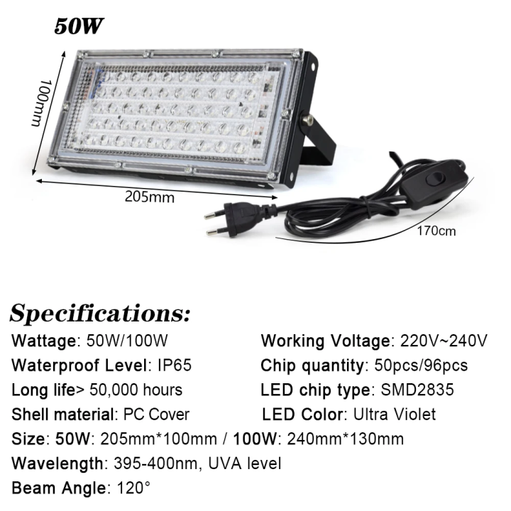395nm%20UV%20LED%20Stage%20Blacklight%20Ultraviolet%2050W%20220V%20Effect%20Light%20Flood%20Ultravilet%20Lamp%20Fluorescent%20Party%20Stage%20Light%20Neon%20Bar%20-%20Image%204