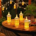 Ramadan Lantern Decor Plastic LED Eid Mubarak Lamp Exquisite Battery Powered Ramadan Festival Light Home for Tabletop Decor.