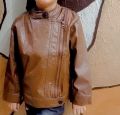 KIDS BROWN LEATHER JACKET. 