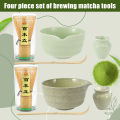 Matcha Making Kit Japanese Tea Set Scoop (Chashaku)Matcha (Chasen) Tea Set with Ceramic Bowl Bamboo Accessories for Tea Lovers.