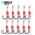 10pair/lot Fishing Hook Jig Double PairHooks Barbed Thread Feather Accessories Pesca High Carbon Steel Fishing Lure Slow Jigging. 