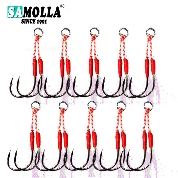 10pair/lot%20Fishing%20Hook%20Jig%20Double%20PairHooks%20Barbed%20Thread%20Feather%20Accessories%20Pesca%20High%20Carbon%20Steel%20Fishing%20Lure%20Slow%20Jigging%20-%20Image%205