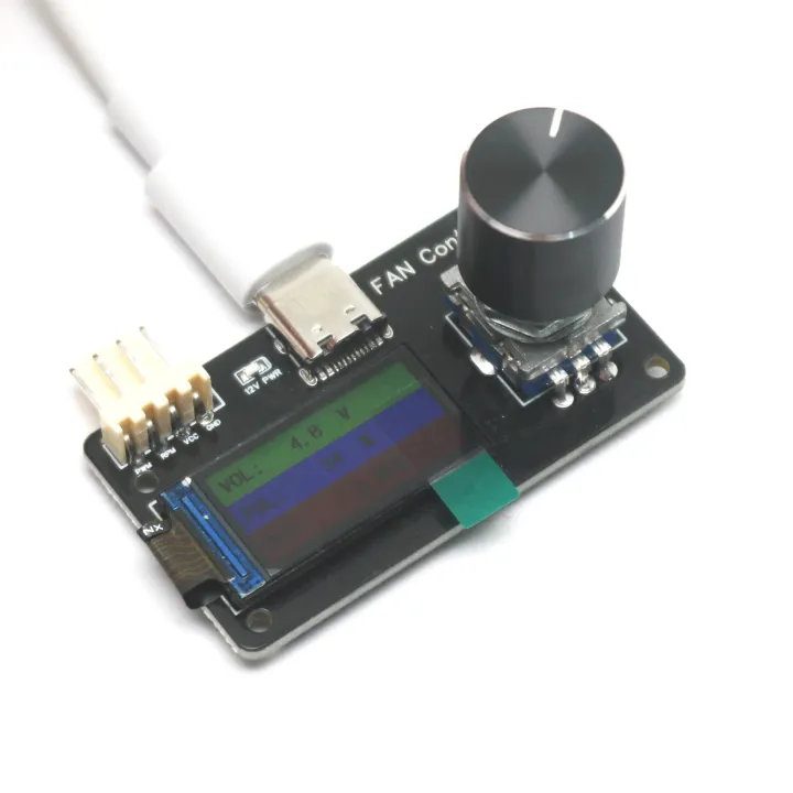 4P Fan Speed Control PWM Duty Cycle Display USB-C 12V Powr for Blowers ...