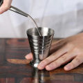 Stainless Steel Measuring Cup with Mixing Spoon Cocktail Jigger Measuring 2.5 Oz /5 Tbsp /75 Ml Liquor Shot Set Bar Accessories.