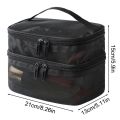 Double Layer Mesh Makeup Bag, Wash Bag, Women's Portable New Large Capacity Storage Bag, Cosmetics Storage Bag. 