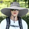 Summer Large Sun Hat Men Women Breathable Fishing Caps Sun UV Protection Mesh Fisherman Hat Hiking Outdoor Beach Cap. 