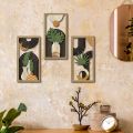 3pcs Boho style Hollow Wood Retro Rustic Leaf Pattern Wall Hanging Art Living Room Bedroom Wall Hanging Home Decoration. 