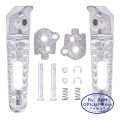 CVK 1Pair Aluminum Alloy Anti-Skid Black CNC Folding Foot Pegs Pedal Rest Front and Rear Footpegs Footrest For HONDA CBR600RR. 