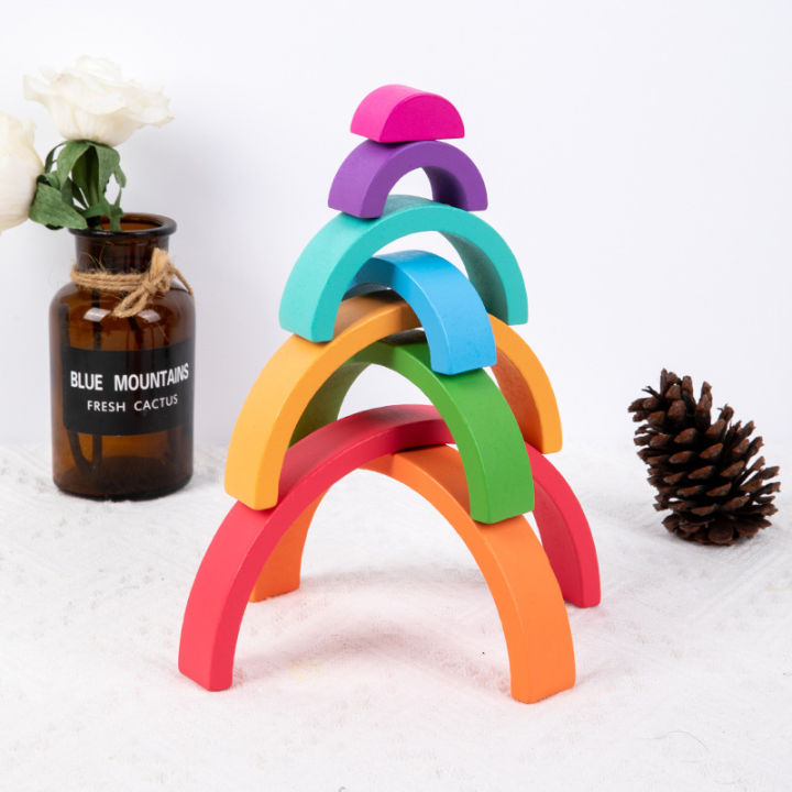 Montessori%20Wooden%20Rainbow%20Stacking%20Game,Eight%20Layers%20Square/Arch%20Colorful%20Stacker,Color%20Recognition%20Building%20Blocks%20Toys%20-%20Image%204