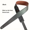 Leather Guitar Strap 2.36" Width Double Side Wear Adjustable Strap from 46.47" to 53.54" for Electric, Acoustic, Bass Guitars. 