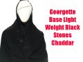 Namaz Chadar Black Dupatta Wide Hijab For Women D Shape - Black Namaz Chadar - Black Hijab Chadar With Stones - Georgette Black Namaz Dupatta - Namaz Chaddar For Women - Women Black Chadar - Ladies Namaz Dupatta - D Shape Namaz Chaddar - Namaz Chaddar. 