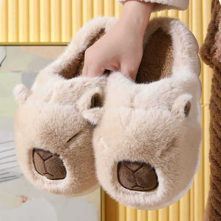 Cute%20Capybara%20Cotton%20Slippers%20Women%20Autumn%20Winter%20Indoor%20Soft%20Sole%20Warm%20Fur%20Slides%20Woman%20Comfort%20Non%20Slip%20Home%20Slippers%20Female%20-%20Image%205
