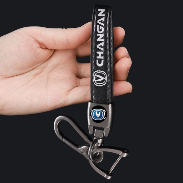 CHANGAN Logo Leather Strap Keychain For Bike And Cars Gift Item Key Ring Premium Quality