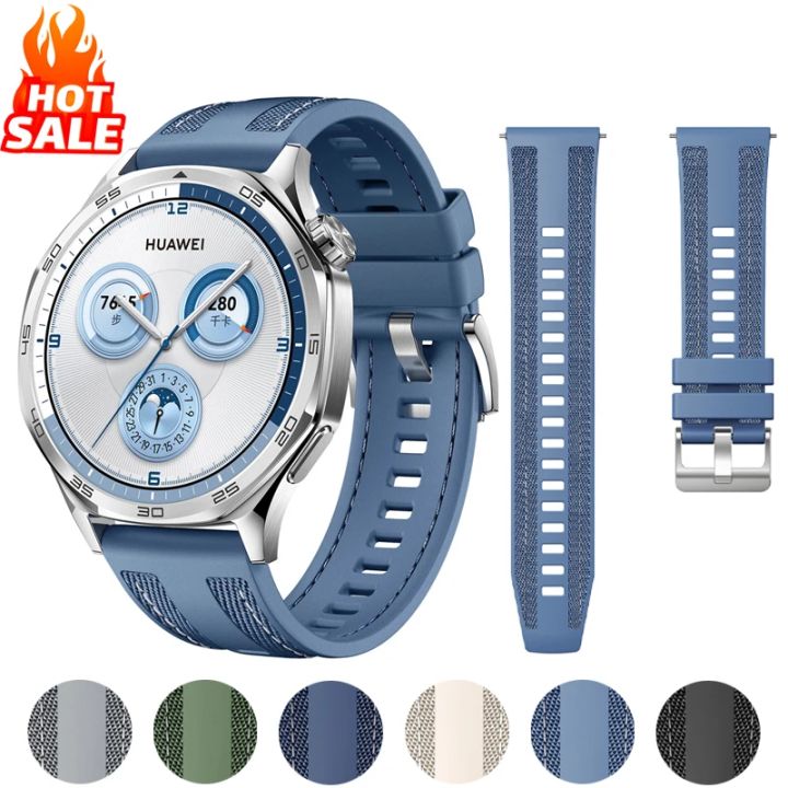 Official Strap For WATCH GT 5 4 46mm Watch 4 5 Pro GT 3 2 Pro 46 mm 22mm Nylon Sports Composite Silicone Band Bracelet