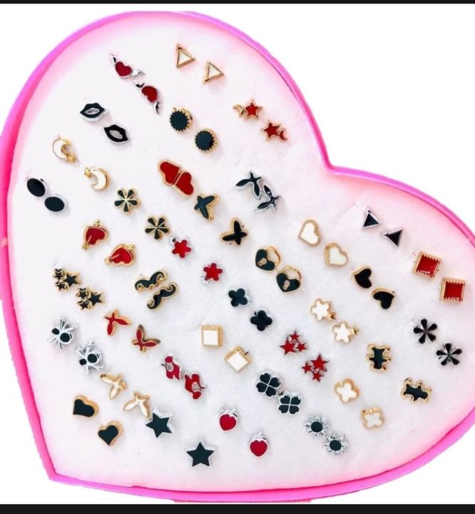 Pack of 36 pair of earrings multi Color.Beautiful Small studs Baby girl ear rings Unique style ear rings