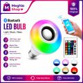Smart Led Remote Control Bluetooth Speaker Music Bulb - AC 220V, RGB remote control Bluetooth music bulb lamp, Led Music Bulb With Bluetooth Speaker - Pin System.