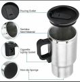 Car auto Stainless Steel 12V Car Auto Adapter HEATED Travel MUG Thermos Heating Cup. 
