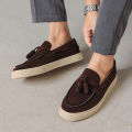 Suede Leather Handmade Loafers Leisure Walk Male Casual Shoes New Design Casual Slip on Flats Versatile Driving Shoes Moccasins. 