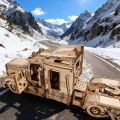 3D Wooden Puzzle Semi-Trailer Truck DIY Hand-Assembled Model Creative Holiday Birthday  Toy. 