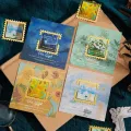 1 Pc Vintage Painting Golden Metal Bookmark Square Wavy Border Shape Thank You Gifts For Writers Teachers Friends Book Lovers. 