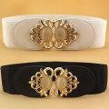 Manufacturers wholesale fashion ladies elastic wide girdle down jacket casual elastic belt sweater k-style decorative belt.